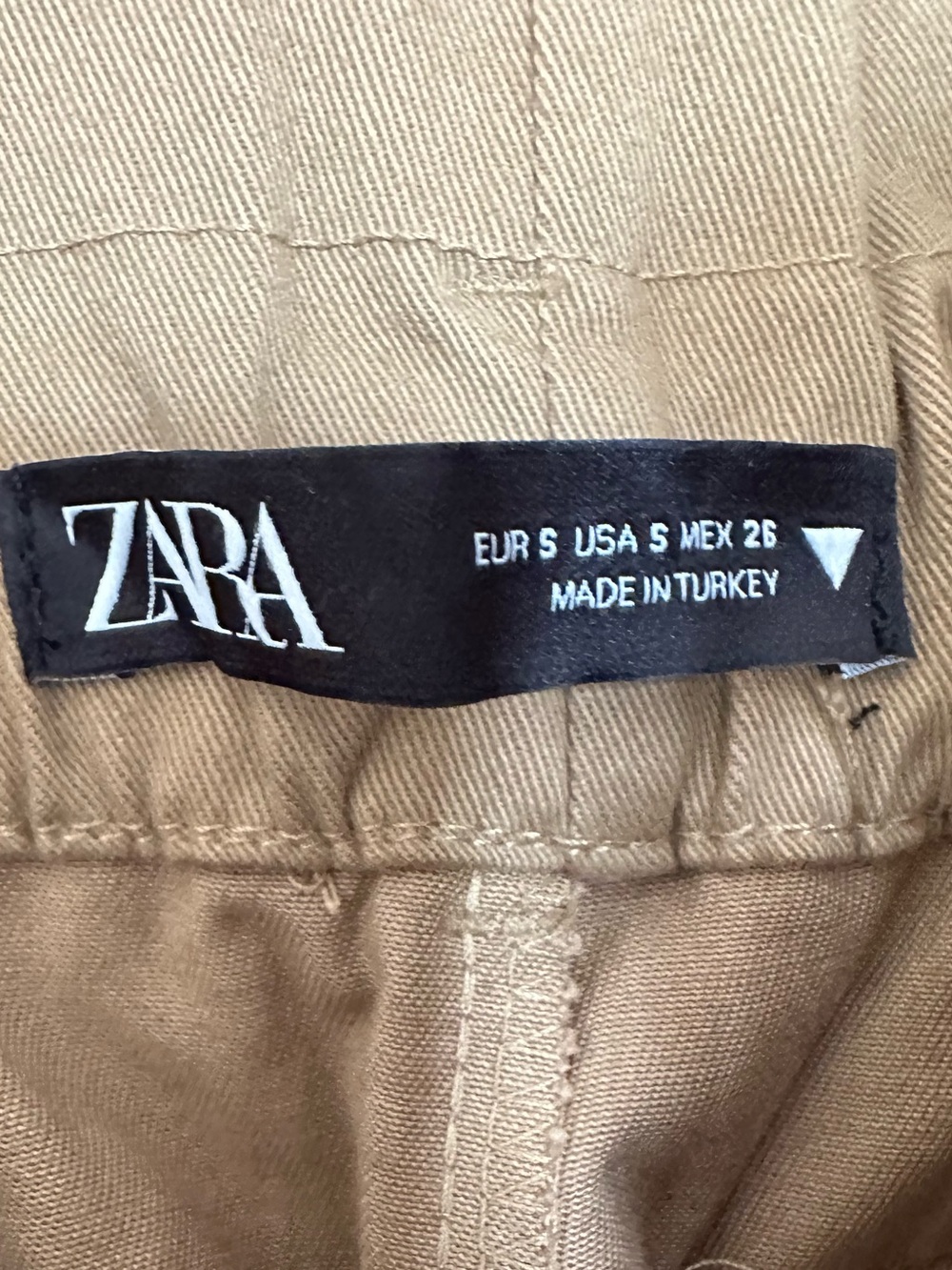 NEW ZARA High-Waisted Pleated Tapered Pants Khaki Beige - Picture 4 of 12